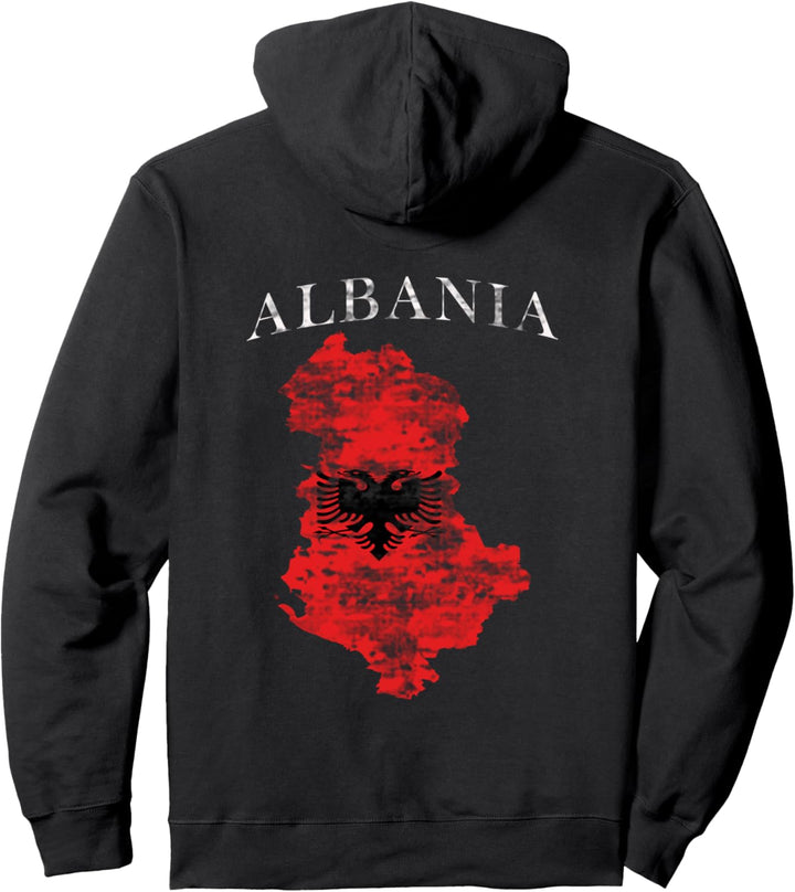 Jahrgang Albanien Albanisch Stolz Flagge Pullover Hoodie