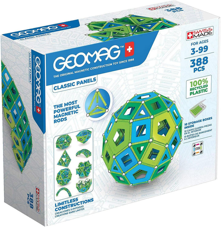 Geomag - Classic Masterbox Magnetische Bausteine für Kinder, Magnetisches Spielzeug, Grüne Kollektio