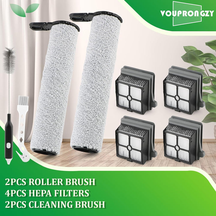 2 Bürstenrollen 4 Filter Ersatzteile für Tineco Floor One S7 Steam Nass Trockensauger Zubehör Set Bü