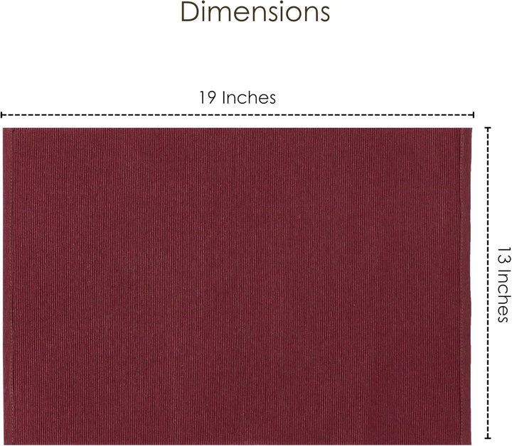 Wein Red Dinning Placemat Set 4-48 * 33 cm feiner Gerippter Baumwollküchen Küchentisch Tischemat für