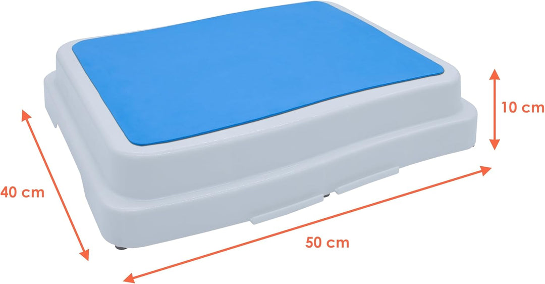 Trittstufe stapelbar weiss 50 x 40 cm - 2er Set - Antirutsch Badezimmer Tritthocker - Dusche Einstie