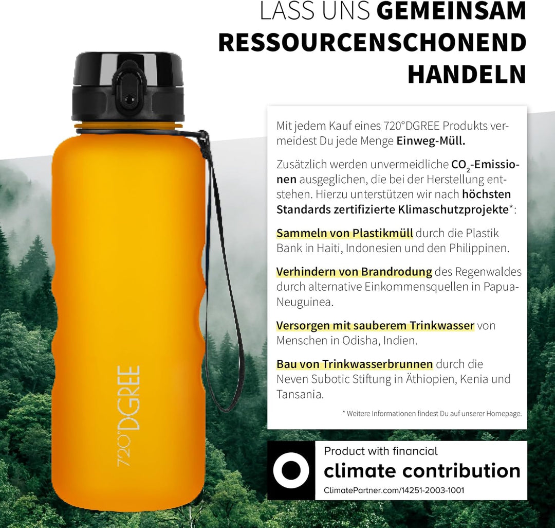 720°DGREE Trinkflasche “uberBottle“ softTouch +Früchtebehälter - 1,5L - BPA-Frei - Wasserflasche für