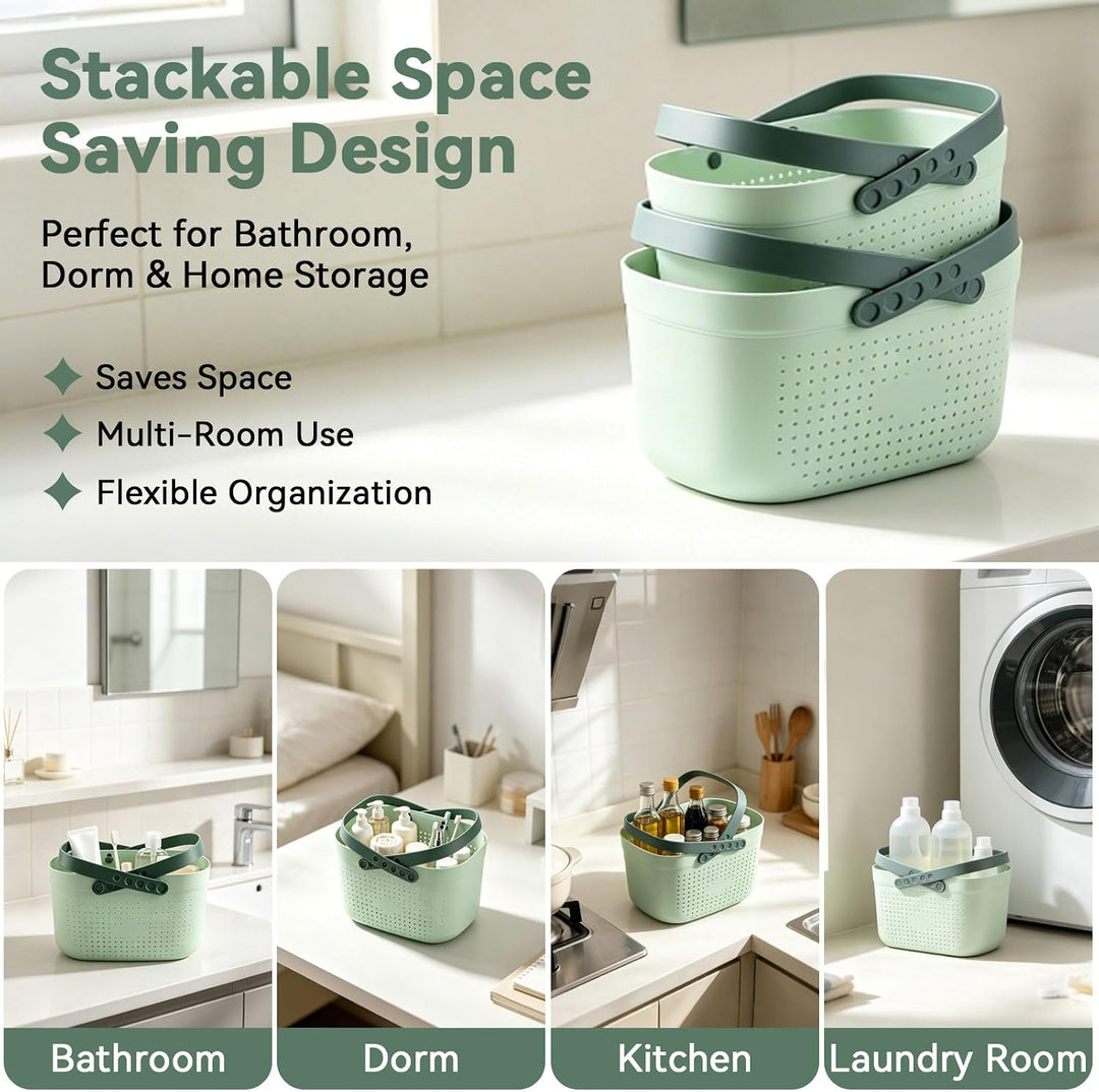 HERCHR Putzmittel Organizer Caddy Organizer, Tragbare Dusche Caddy Korb, Tragbarer Duschkorb, Kunsts