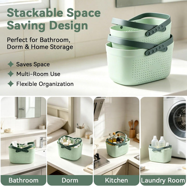 HERCHR Putzmittel Organizer Caddy Organizer, Tragbare Dusche Caddy Korb, Tragbarer Duschkorb, Kunsts