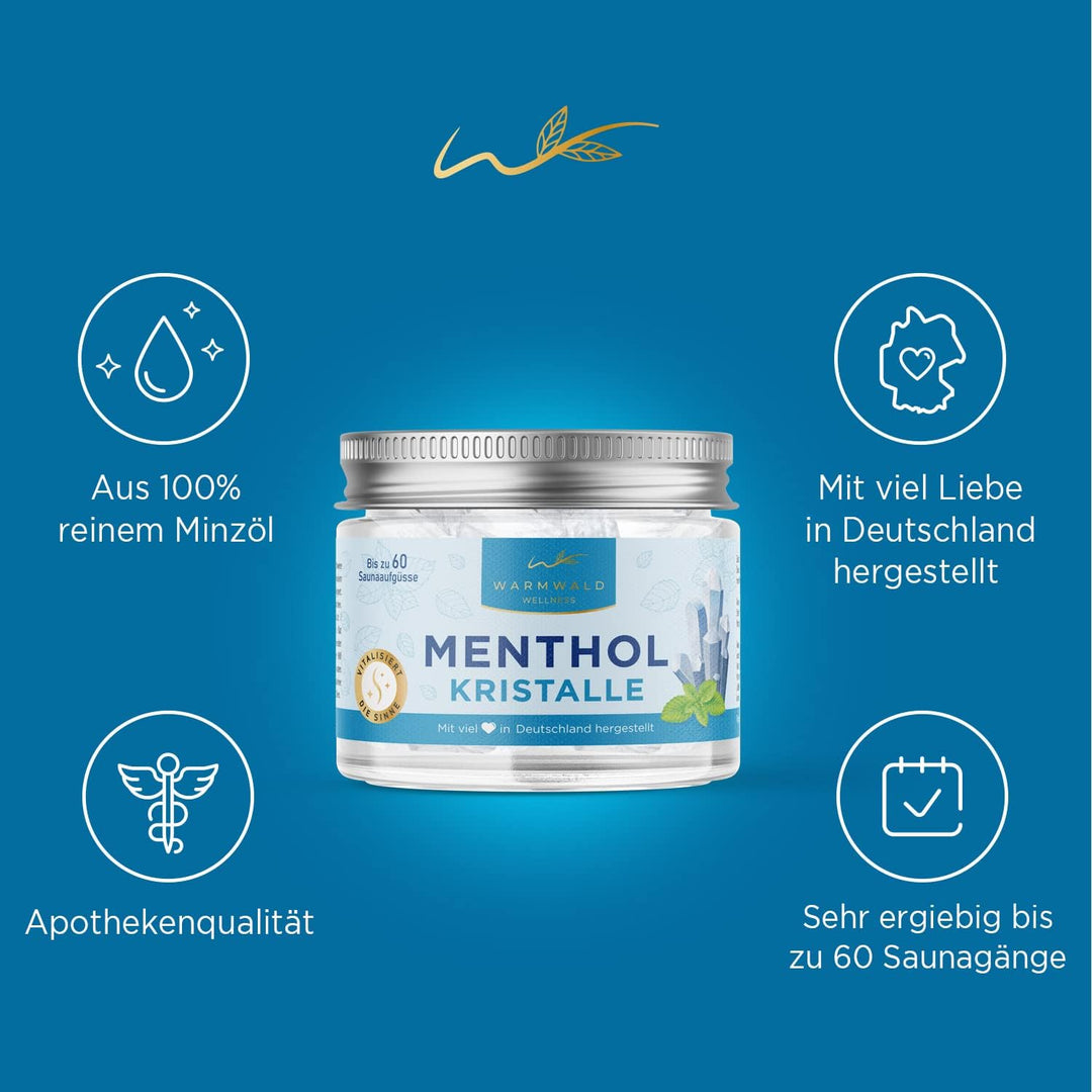 Mentholkristalle 100ml - Apotheker Qualität ideal für die Sauna - Saunaaufgüsse - Kristalle 100% aus