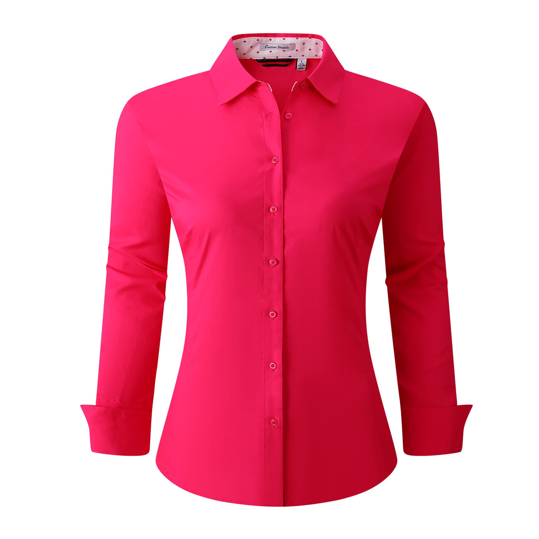 Alex Vando Bluse Damen Langarm Hemd Damen Stretch – Business Button Down Shirts, Bügelfrei Arbeitshe