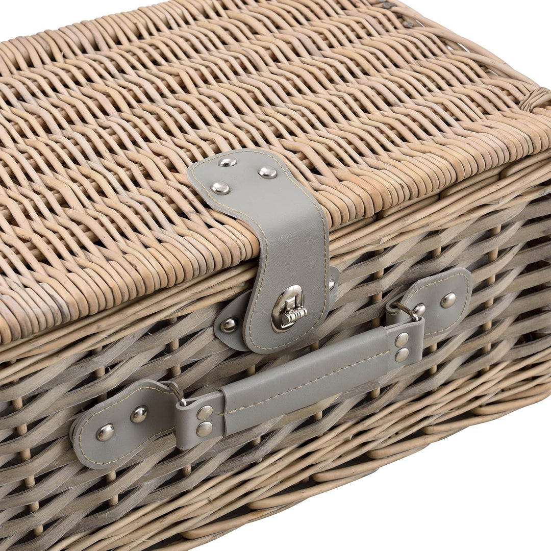 casa.pro Picknickkorb für 4 Personen Picknick-Set mit Kühltasche inkl. Geschirr Besteck Korkenzieher