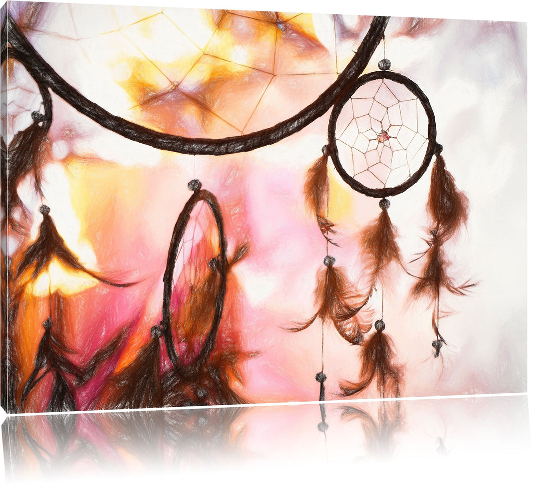 Pixxprint Traumfänger als Leinwandbild/Grösse: 100x70 / Wandbild/Kunstdruck/fertig bespannt, 100x70