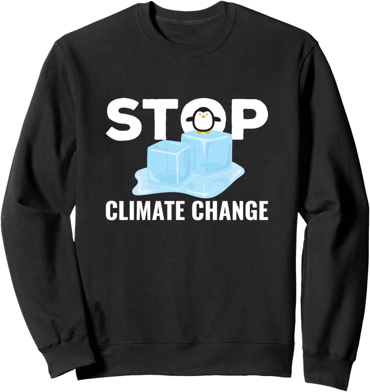 Stoppen Sie den Klimawandel! Pinguin auf Eis Sweatshirt