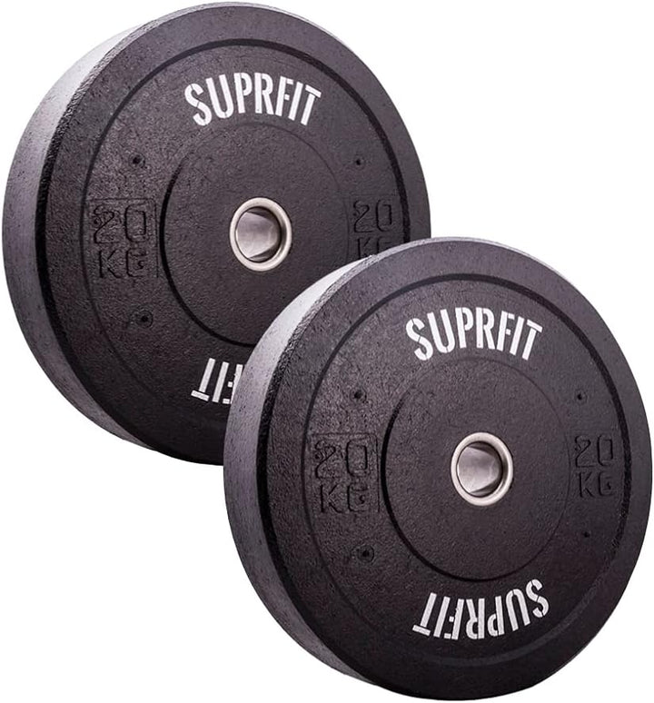 SUPRFIT Hi-Temp Hantelscheiben Bumper Plates 50mm aus recyclten Vollgummigranulat, Gewicht: 5-25kg,