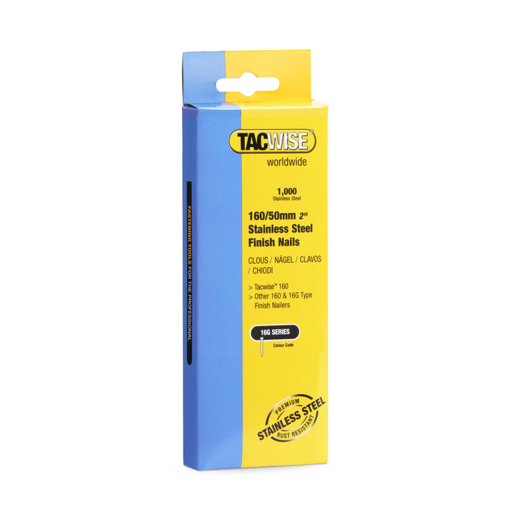 Tacwise 1098 Typ 16G / 50 mm Edelstahlnägel, Packung mit 1000 Stück 16G/50mm, 16G/50mm