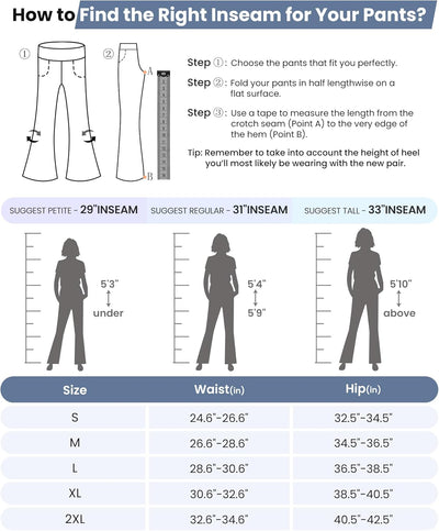 G4Free Activewear-Hosen für Damen mit 4 Taschen Bootcut Jeans Yoga Hosen Damen Stretch Hohe Taille Y