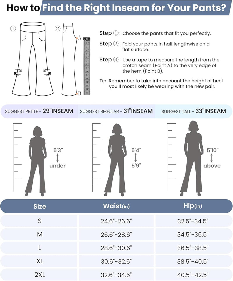 G4Free Activewear-Hosen für Damen mit 4 Taschen Bootcut Jeans Yoga Hosen Damen Stretch Hohe Taille Y