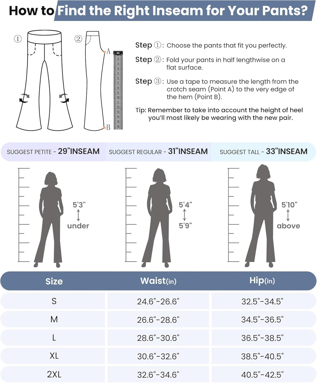 Activewear-Hosen für Damen mit 4 Taschen Bootcut Jeans Yoga Hosen Damen Stretch Hohe Taille Yogahose