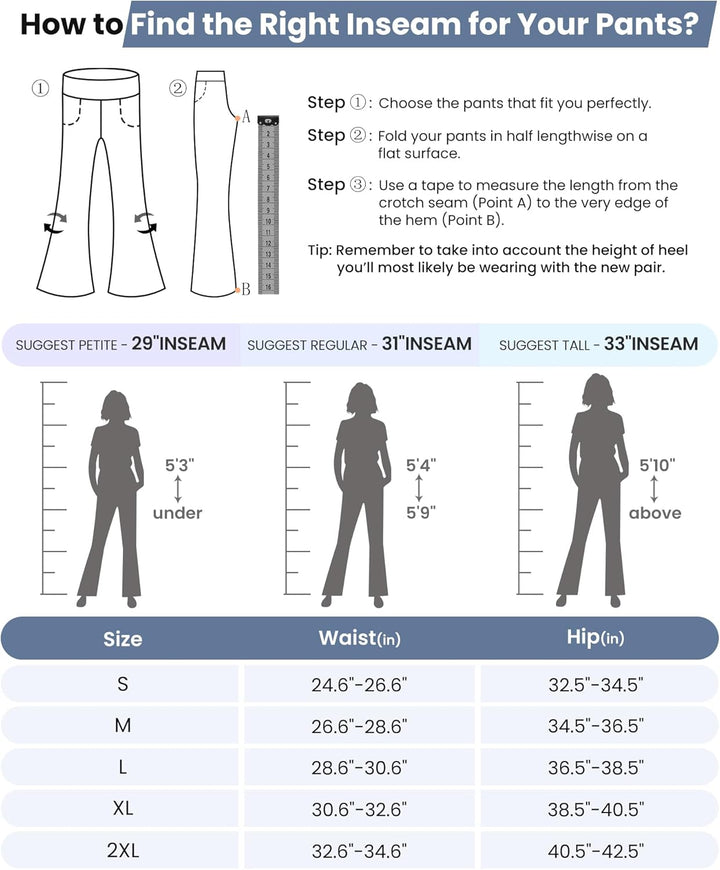 Activewear-Hosen für Damen mit 4 Taschen Bootcut Jeans Yoga Hosen Damen Stretch Hohe Taille Yogahose