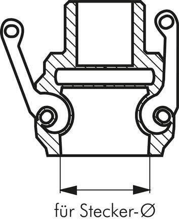 Kamlock-Kupplung (B) R 1-1/4"(AG), Polypropylen Werkstoff:Polypropylen* Gewinde:R 1-1/4" PN:6bar