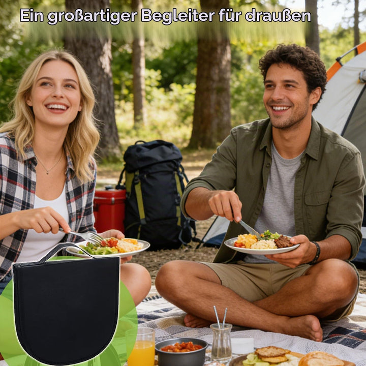 Camping Geschirr Set, Camping Besteck Edelstahl Inklusive Bestecktasche Edelstahl-Gabeln, Messer und