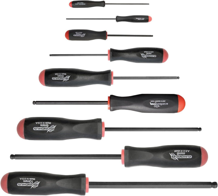 Bondhus - BSX9M 10699 Set mit 9 Kugelschraubendrehern, ProGuard Finish, Grössen 1,5–10 mm., 1