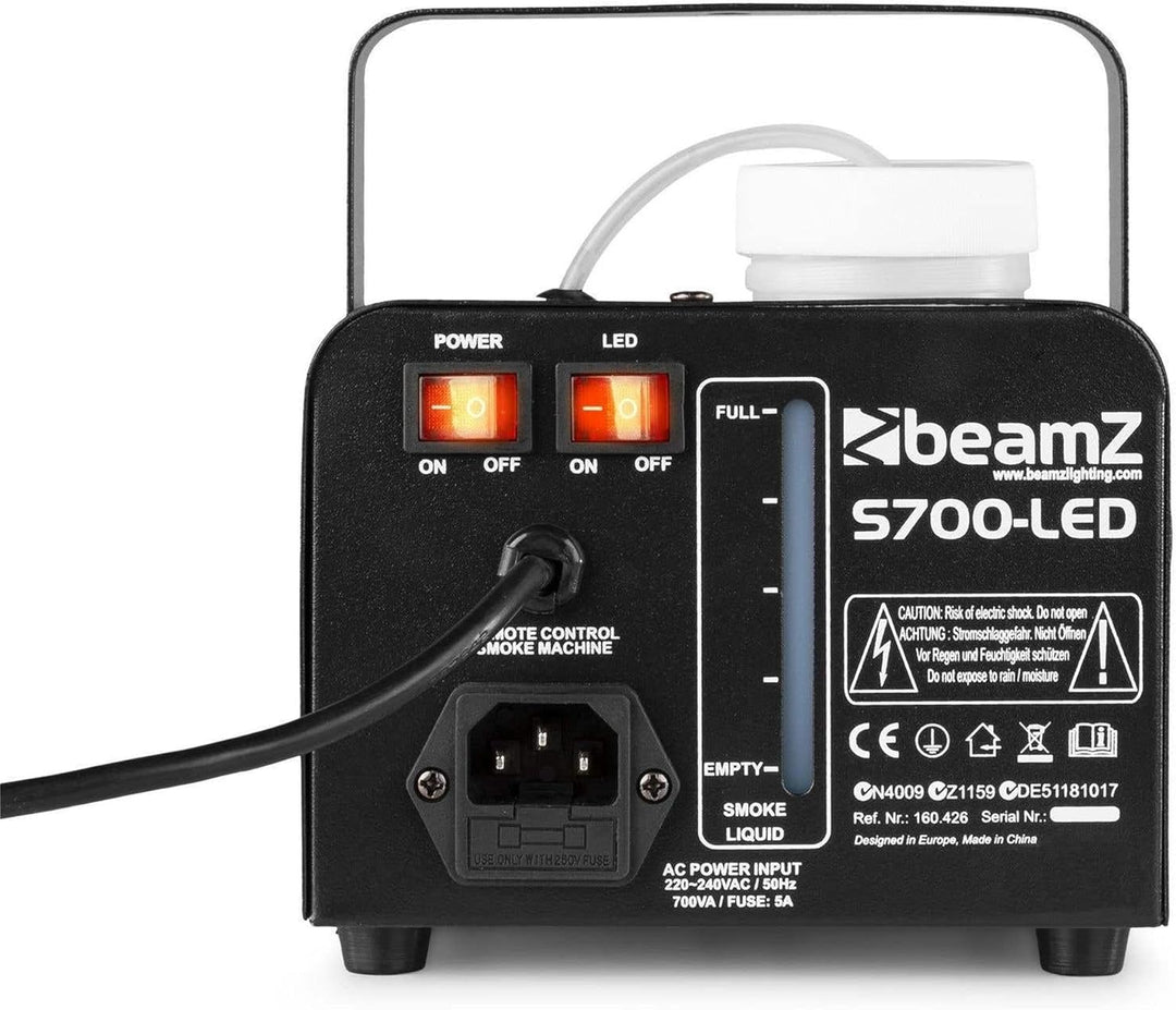 BeamZ S700-LED Nebelmaschine mit LED Flammeneffekt 700 Watt, Fogger, Party Rauchmaschine, Fog Machin