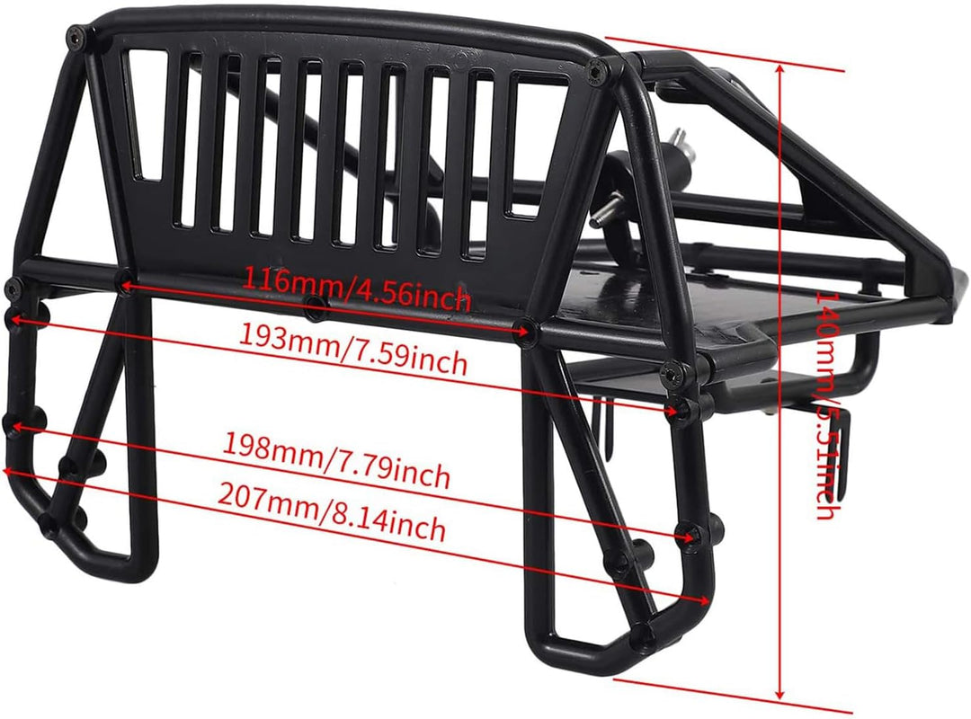 KEEDAD RC Crawler Karosserie Kabine & Rückseitenkäfig RC Body Shell für 1/10 RC Crawler Car TRX4 Axi