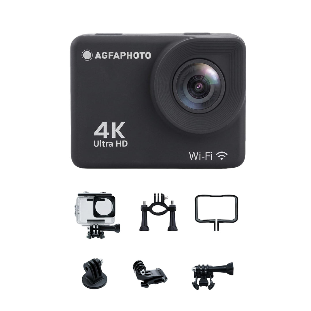 AgfaPhoto Realimove AC9000-30 m wasserdichte Digitale Action-Kamera (True 4K, EIS Anti-Shake, 170 °