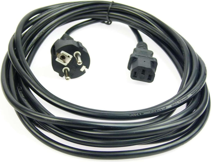 2 Stück Adam Hall 5 m Kaltgerätekabel Netzkabel schwarz 3 x 0,75 mm² CEE 7/7 - C13, K3PKD 0500 5 m K