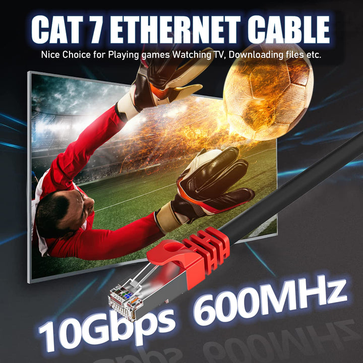 LAN Kabel 30 Meter Outdoor, Netzwerkkabel Cat 7 Ethernet Kabel Hochgeschwindigkeit 10Gbps Wlan Inter