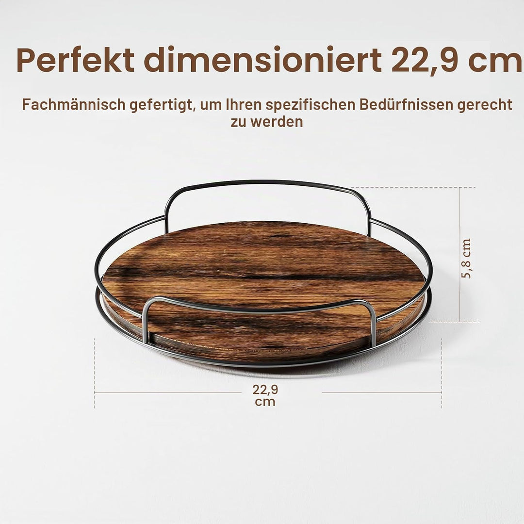 Drehteller Holz Organizer, Lazy Susan Gewürzregal Drehbar Gewürzständer for Tischplatte, Arbeitsplat