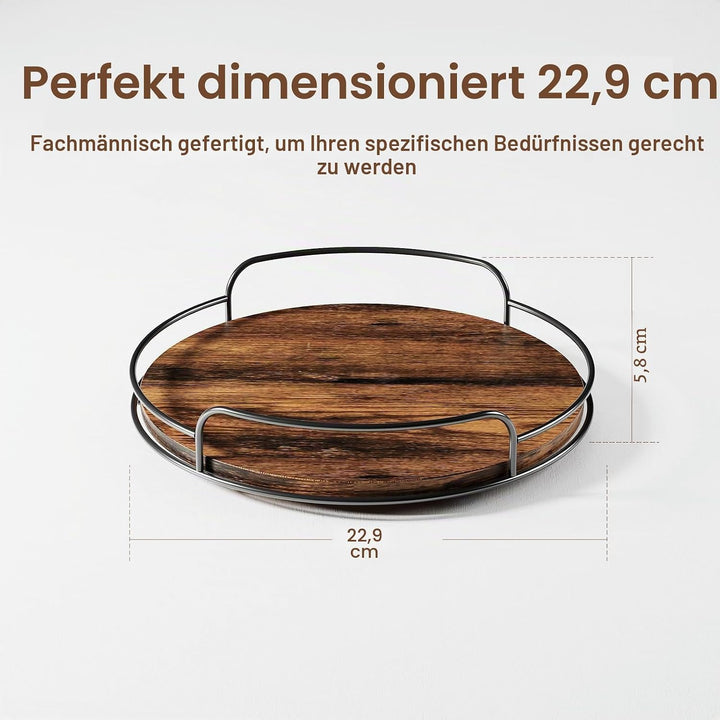 Drehteller Holz Organizer, Lazy Susan Gewürzregal Drehbar Gewürzständer for Tischplatte, Arbeitsplat