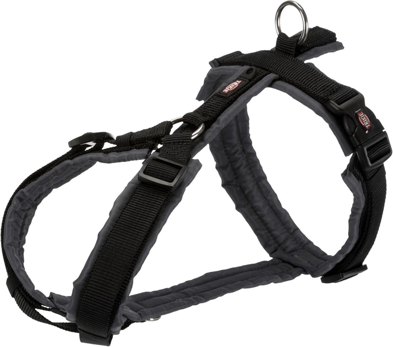 TRIXIE Trekking Geschirr New Premium XL 80-97cm / 25mm schwarz/Graphit Hund Schwarz/Graphitgrau XL,