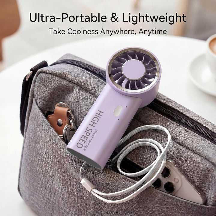 efluky Handventilator, Mini Hochgeschwindigkeits-Ventilator, USB wiederaufladbar mit 5 Geschwindigke