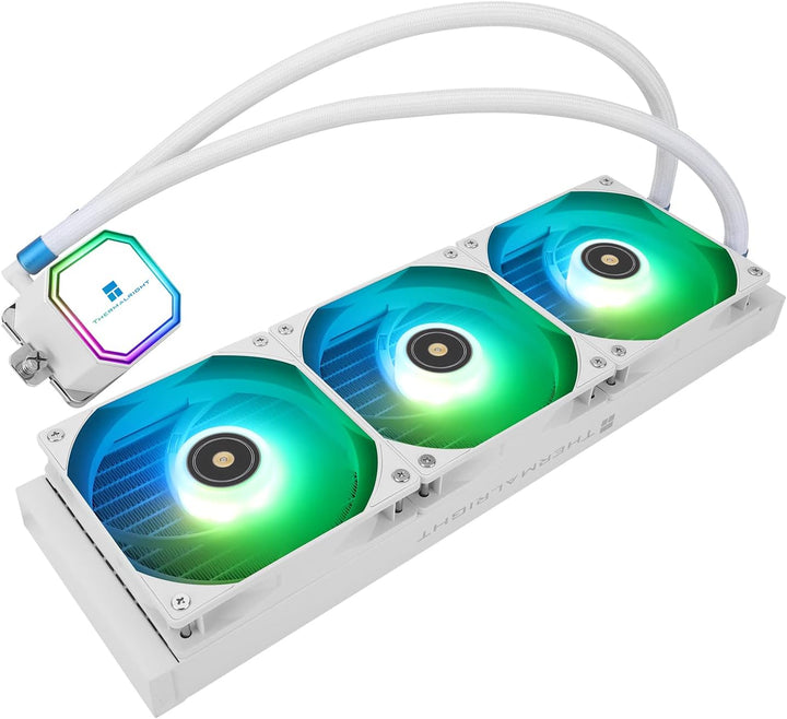 Thermalright Frozen Prism 360 White ARGB CPU Wasserkühler mit Dual PWM Lüfter, Wasserpumpe Drehzahl