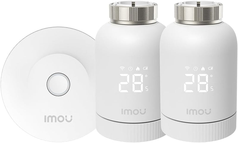 Imou Smart Home Heizkörperthermostat Kit 1+2, smartes Thermostat mit App-Funktion, Zeitpläne/Geofenc