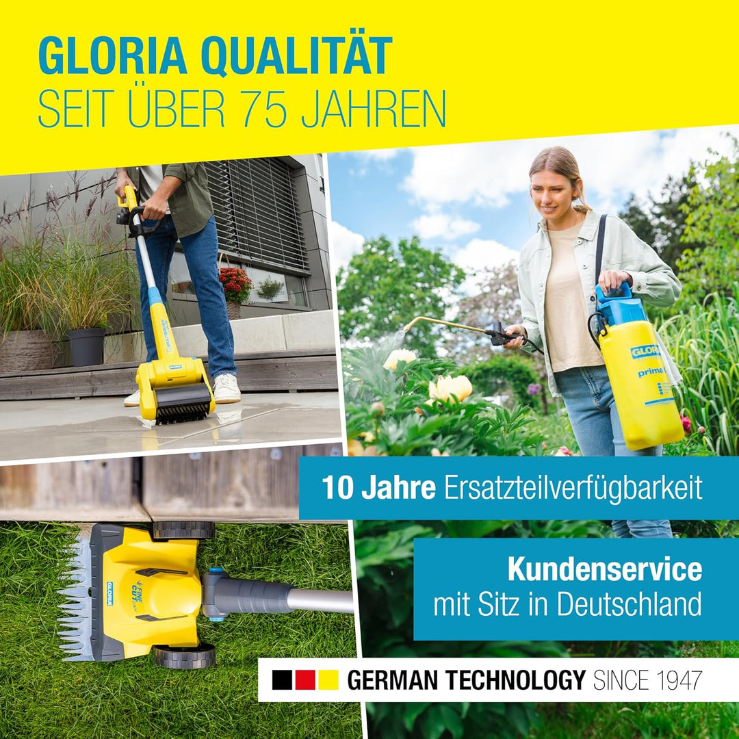 GLORIA Fugenreiniger WeedBrush | Elektrischer Fugenkratzer | Unkrautbürste | Zwischen Terrassenplatt