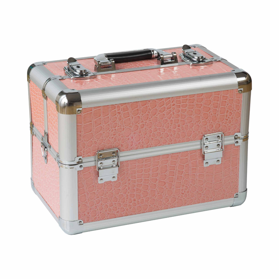 N&BF Kleiner Profi Kosmetikkoffer in Pink | Robust Dank ABS Kunststoff & hochwertigen Alu | Abschlie