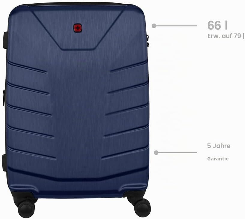 WENGER Pegasus M Hartschalenkoffer mit 4 Rollen, Trolley, M, 66 (79) l, Sicherheitsschloss, Damen He