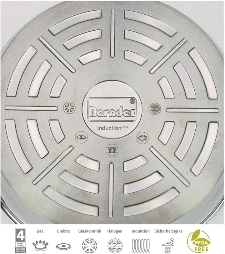 Berndes Schmorpfanne Injoy Special Edition 24 cm, hoher Rand, Pfanne für Induktion, Edelstahl, antih