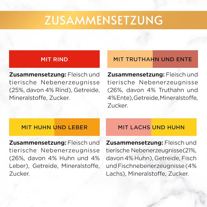 PURINA GOURMET Gold Zarte Häppchen in Sauce Katzenfutter nass, Sorten-Mix, 12er Pack (12 x 8 Dosen à