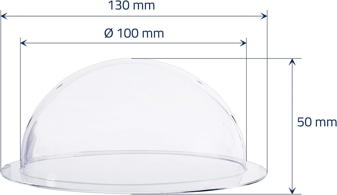 HMF 46710 Halbkugel aus Acryl mit Krempe, DIY Acrylhaube | Ø 10 cm | Transparent 100 mm, 100 mm