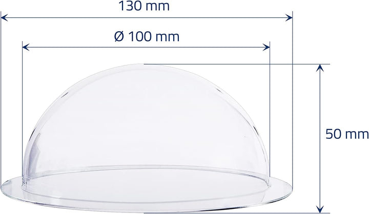 HMF 46710 Halbkugel aus Acryl mit Krempe, DIY Acrylhaube | Ø 10 cm | Transparent 100 mm, 100 mm