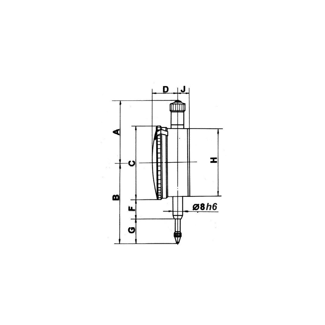 CNC QUALITÄT Messuhr mit Hebel - 10 mm Messbereich - Ablesung 0,01 mm - Metallgehäuse