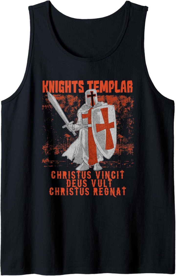 Herren Deus Vult Gott Will Es Templer Ritter Kreuzzug Mittelalter Tank Top