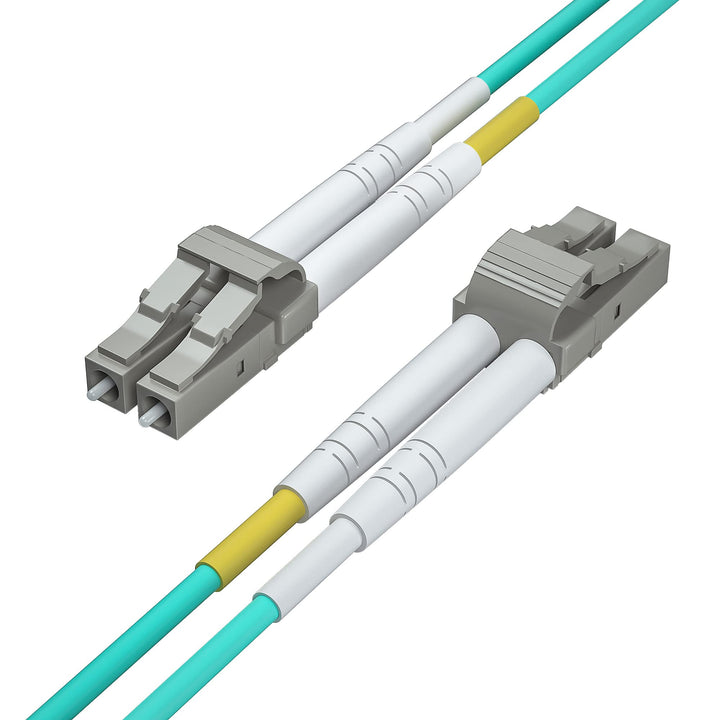 H!Fiber.com OM3 LC auf LC Duplex Glasfaserkabel, Patchkabel, Multimode Jumper, 0.5-meter(1.6ft), 4 p