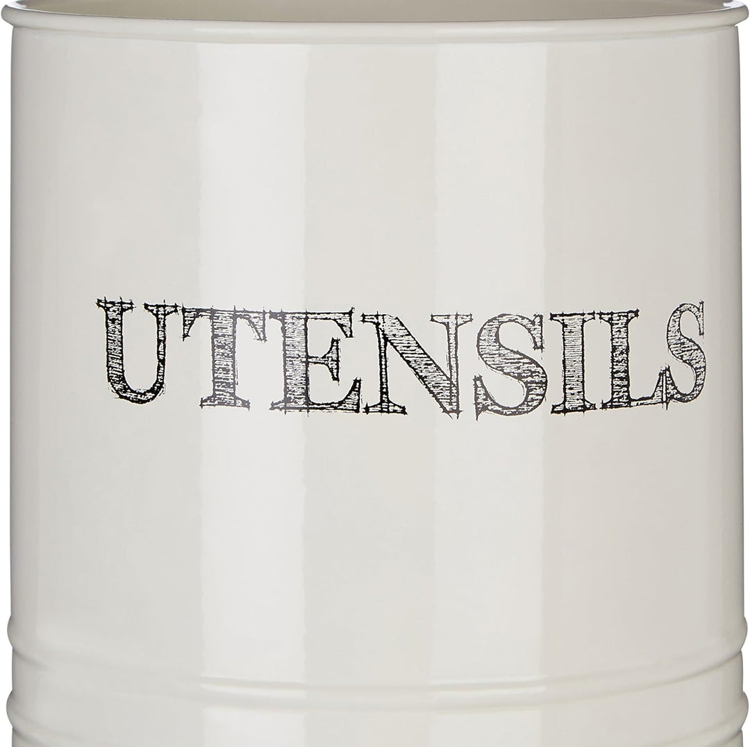 Premier Housewares Sketch Utensilienhalter, cremefarben, Pulverbeschichtetes Metall, Sahne, 13x13x16