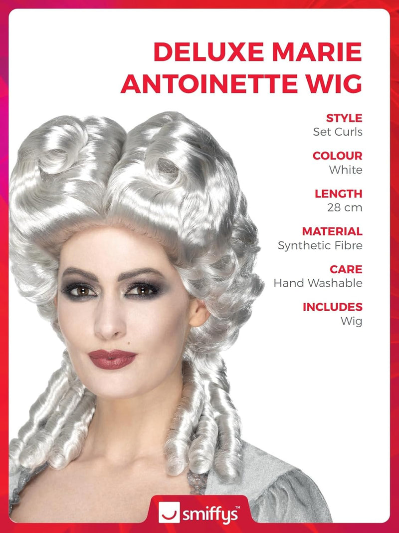 Deluxe Marie Antoinette Wig OS White, OS White