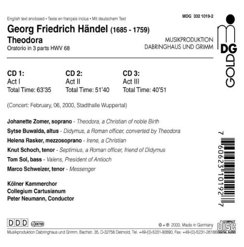 Händel - Theodora, Audio-CD