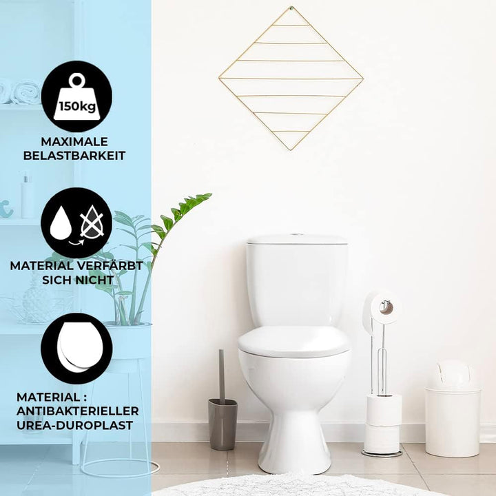 Bath4U Toilettensitz aus Urea-Duroplast mit Absenkautomatik | Farbecht | leicht zu reinigen mit dem