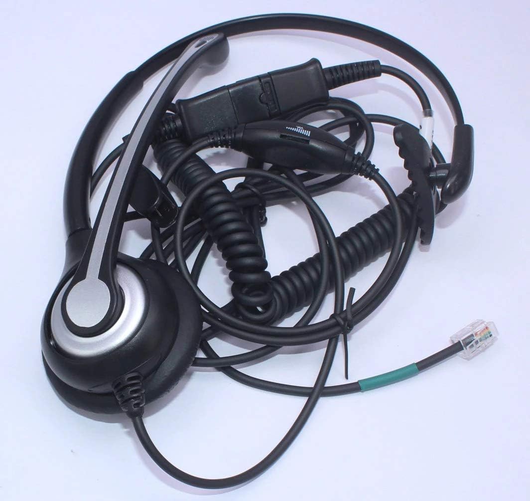 Wantek Telefon Headset Mono mit Noise Cancelling Mikrofon, Quick Disconnect, Call Center Kopfhörer f