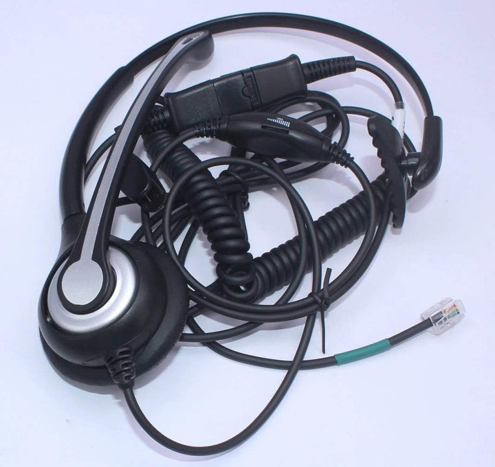 Wantek Telefon Headset Mono mit Noise Cancelling Mikrofon, Quick Disconnect, Call Center Kopfhörer f