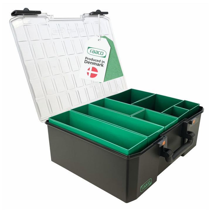 raaco CarryLite 150 5x10-8: Premium Sortierbox für Werkstatt, 8 Einsätze, Sortimentskasten & Sortier
